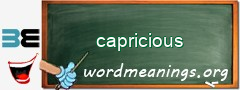 WordMeaning blackboard for capricious